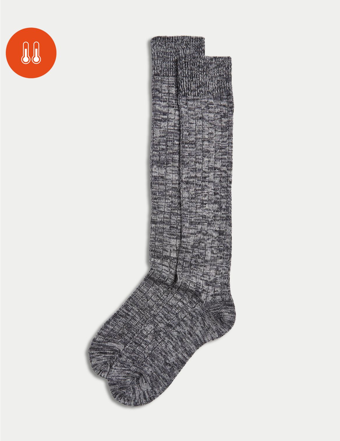 2pk Thermal Knee High Socks grey