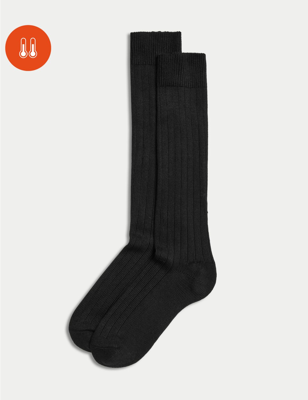 2pk Thermal Knee High Socks black