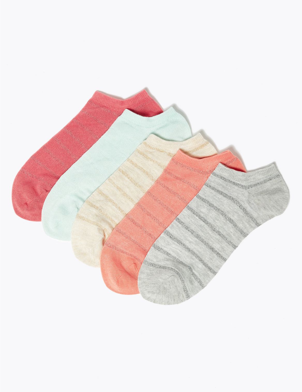 5pk Sumptuously Soft&trade; Trainer Liner Socks pink
