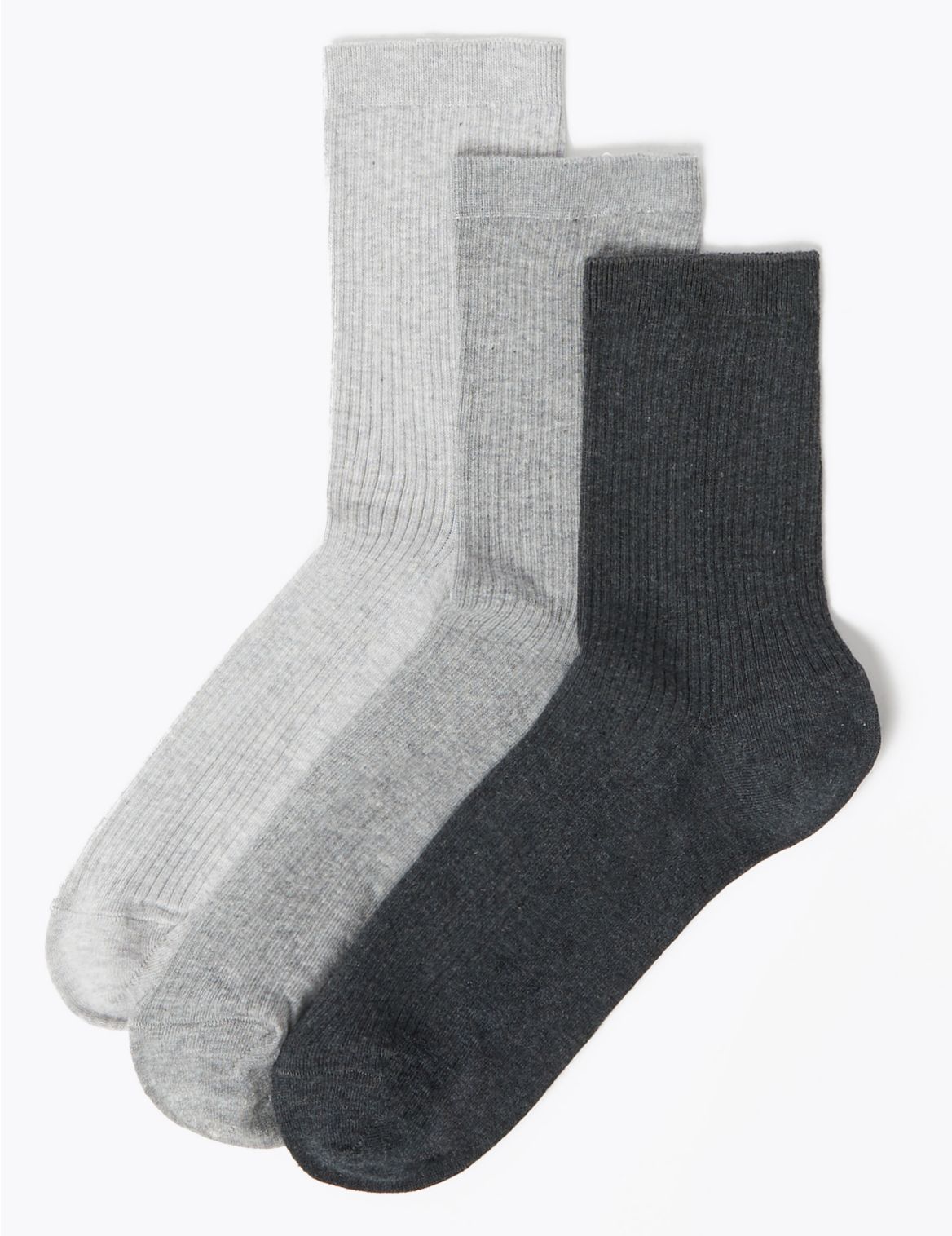 3pk Non Marking Ankle Socks grey