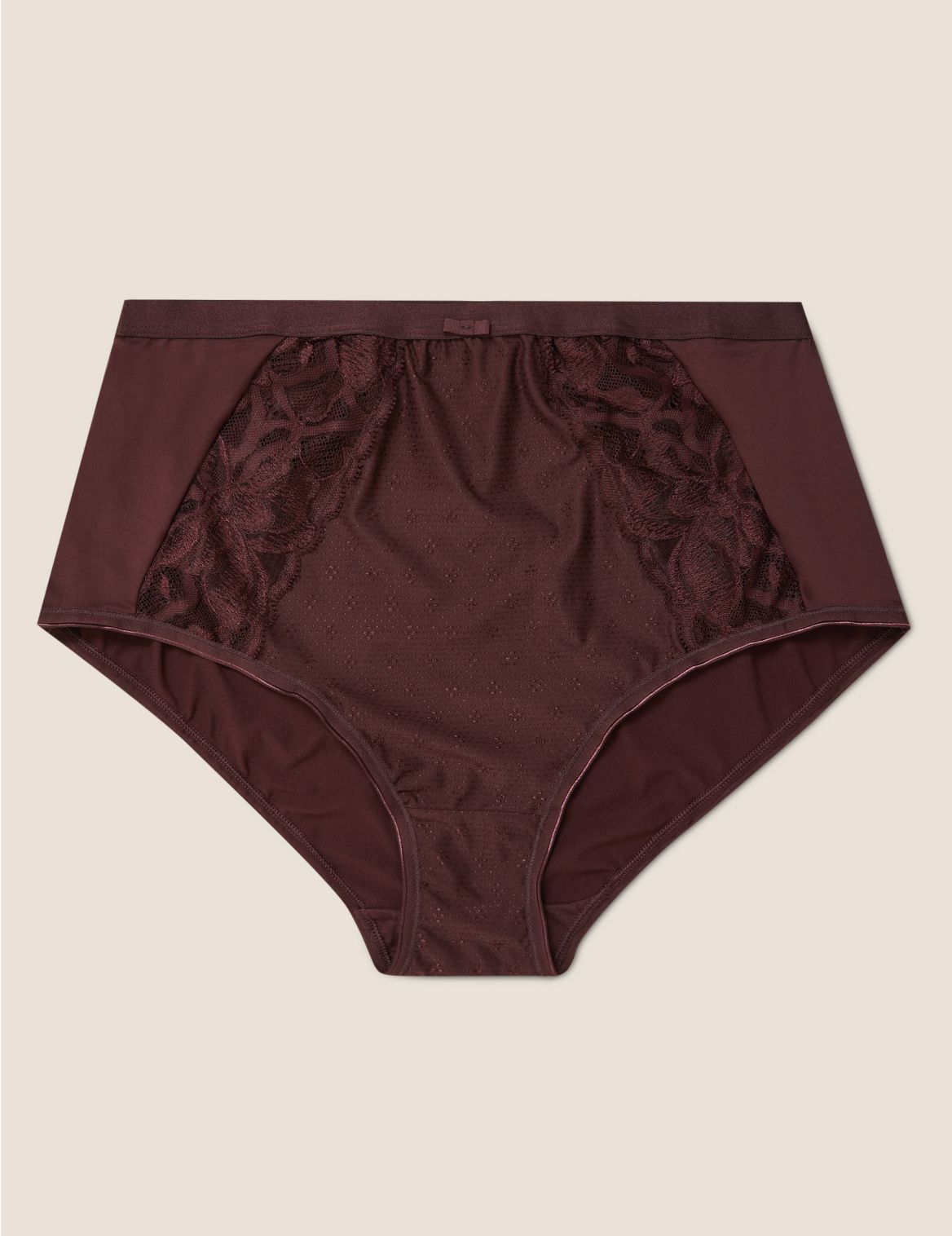 Wild Blooms Lace High Waisted Full Briefs brown
