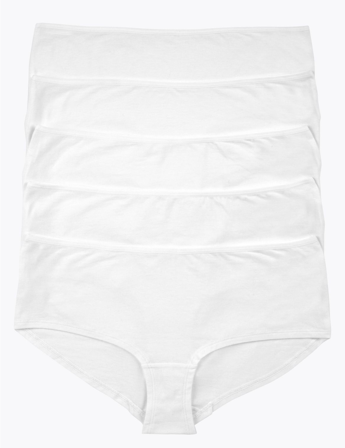 5pk Cotton Lycra&reg; Low Rise Shorts white