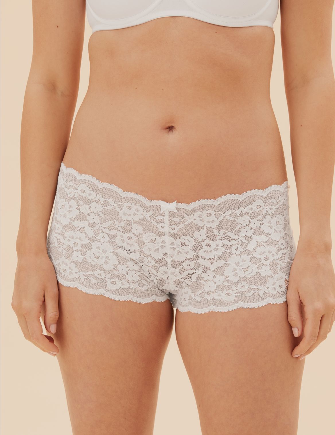 All Over Lace Shorts white
