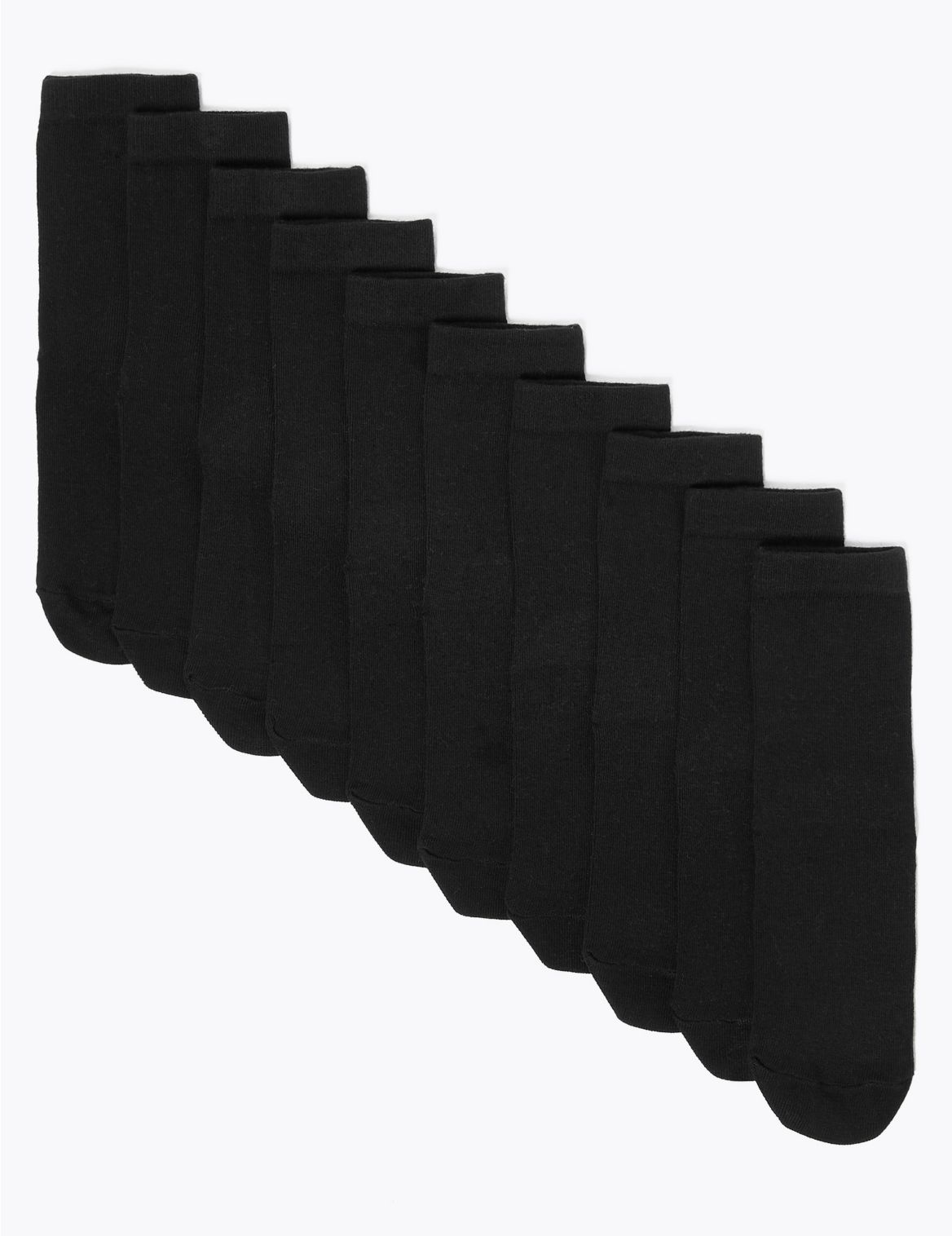 10pk Cotton School Socks black