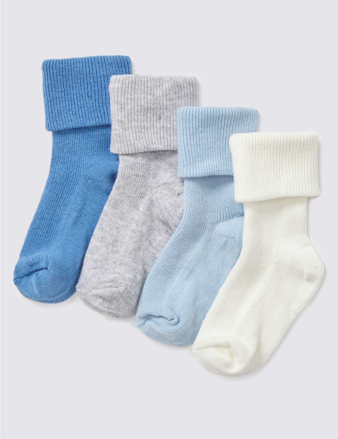 4pk of Baby Socks (0-24 Mths) blue