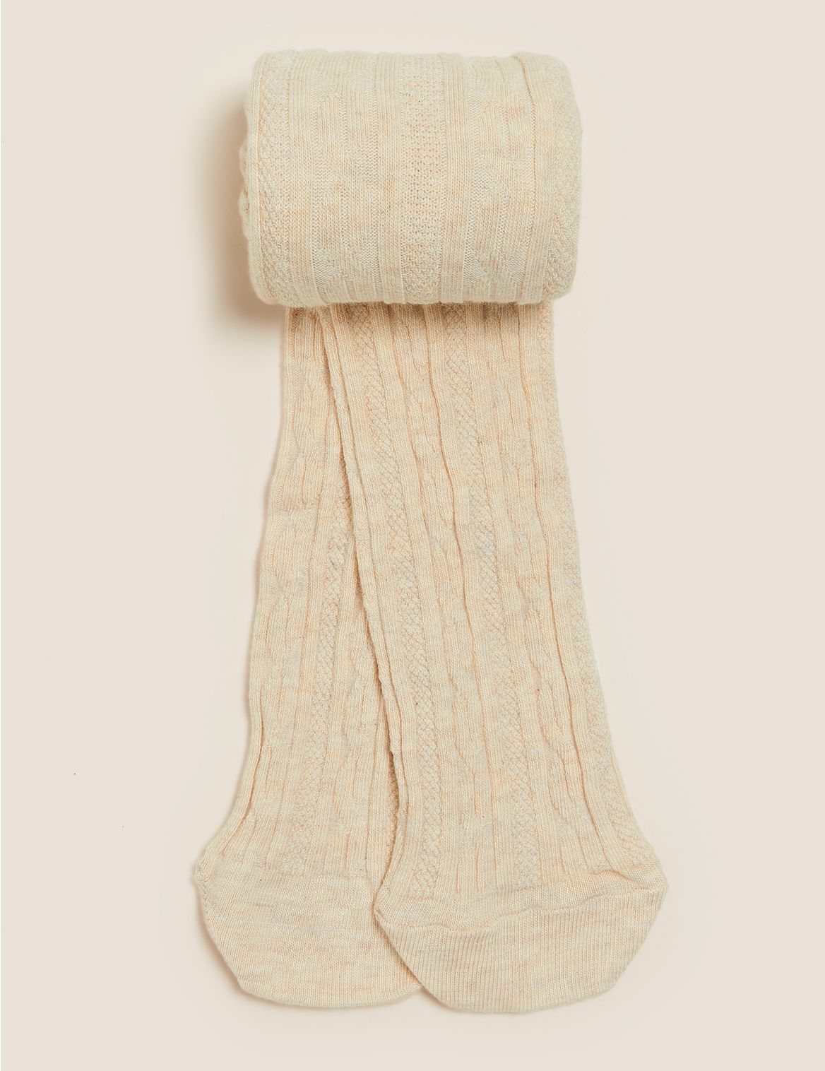 Cotton Cable Tights (2-14 Yrs) beige