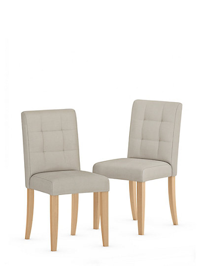 Marks And Spencer Set Of 2 Milton Pinched Back Dining Chairs - 1Size - Natural, Natural