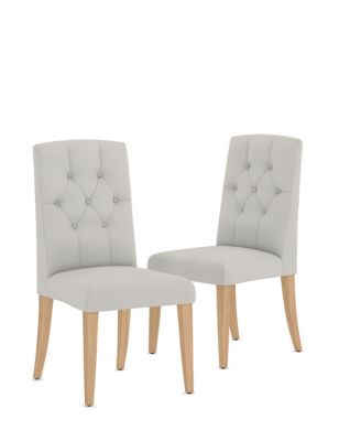 M&S Set of 2 Button Back Dining Chairs