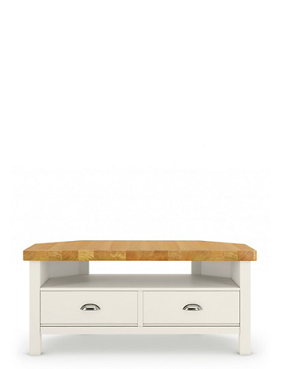 Marks And Spencer Padstow Corner Tv Unit - 1Size - Ivory, Ivory