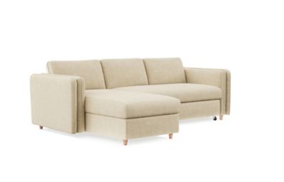 M&S Jayden Chaise Storage Sofa Bed (Left-hand) - L3STC - Pearl Grey, Pearl Grey,Grey,Natural