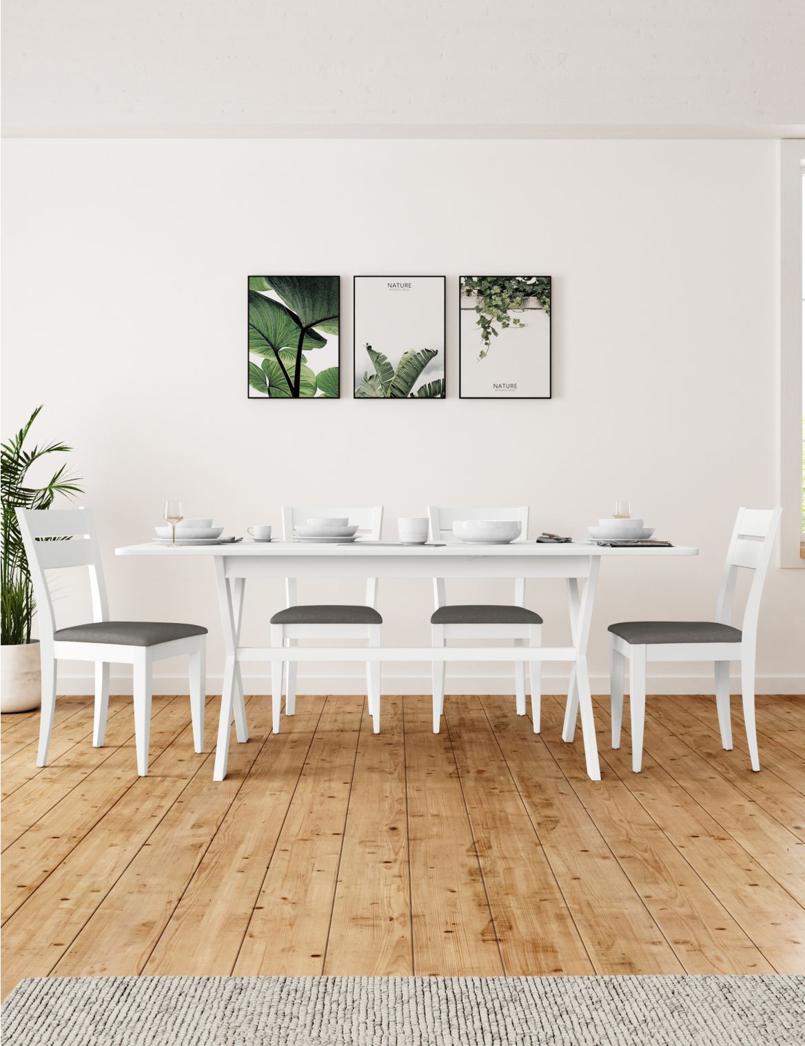 Willow Extending Dining Table white