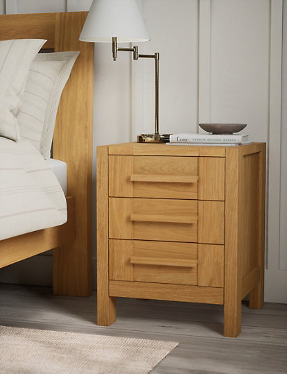 Marks And Spencer Sonoma™ 3 Drawer Bedside Table - 1Size - Oak, Oak