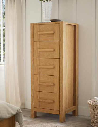 marks and spencer sonoma™ tall 5 drawer chest - 1size - oak, oak