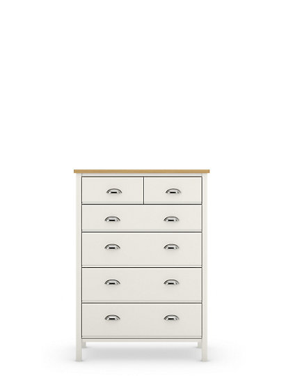 Marks And Spencer Padstow 6 Drawer Chest - 1Size - Ivory, Ivory