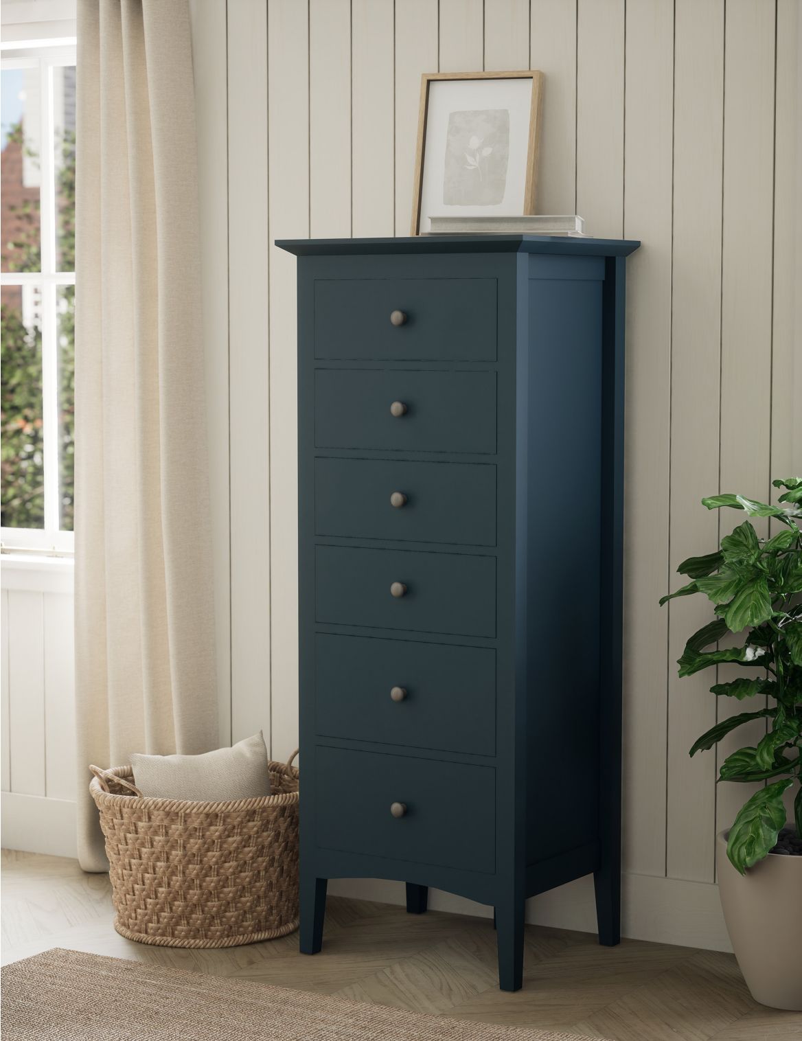Hastings Tall 6 Drawer Chest blue