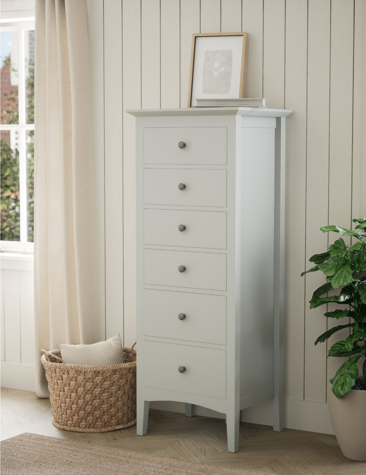 Hastings Tall 6 Drawer Chest grey