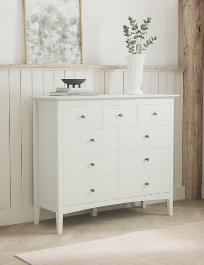 Marks And Spencer Hastings 9 Drawer Chest - 1Size - Soft White, Soft White