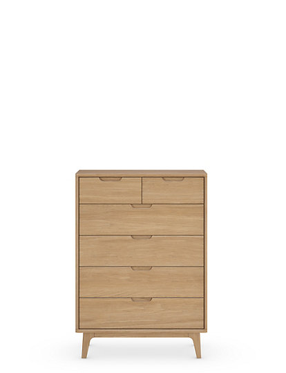 Marks And Spencer Nord 6 Drawer Chest - 1Size - Oak, Oak