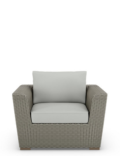 M&S Collection Marlow Rattan Effect Garden Armchair - 1Size - Grey, Grey