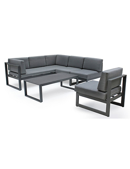 Kettler Versa 6 Seater Garden Corner Sofa Set - 1Size - Dark Grey, Dark Grey