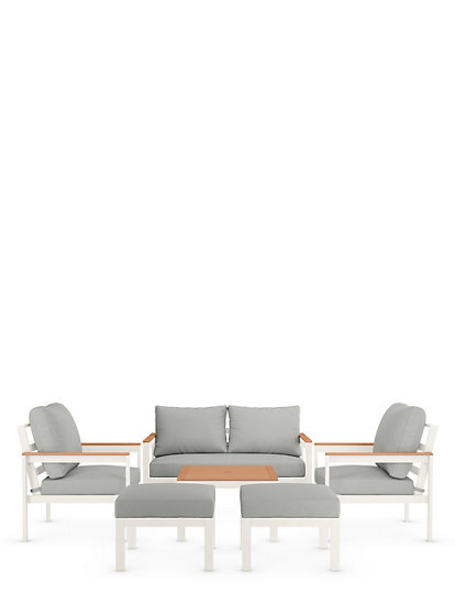 M&S Collection Porto 6 Seater Garden Furniture Set - 1Size - Grey, Grey