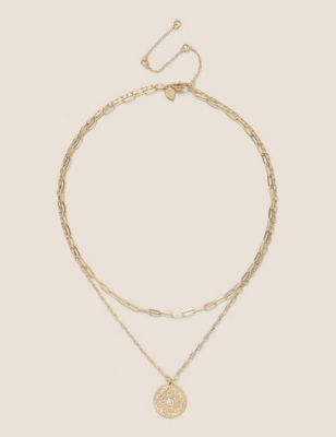 M&S Per Una Womens Two Row Coin Necklace