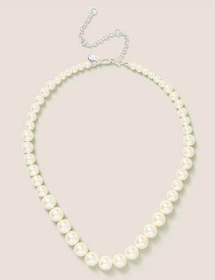 M&S Womens Glass Pearl Necklace