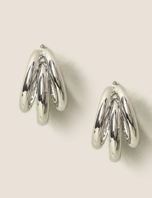 M&S Womens Silver Tone Hoop Earrings  Silver