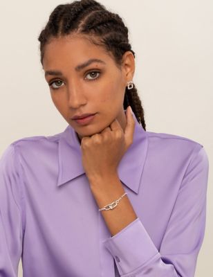 M&S Autograph Womens Open Link Stud Earrings