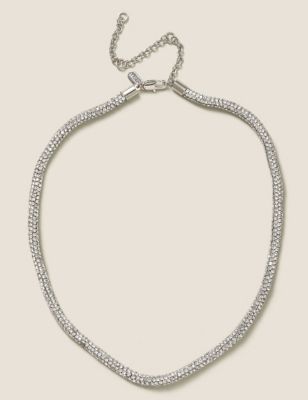 M&S Womens Rhinestone Short Rope Necklace
