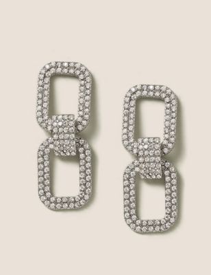 M&S Womens Diamante Statement Earrings