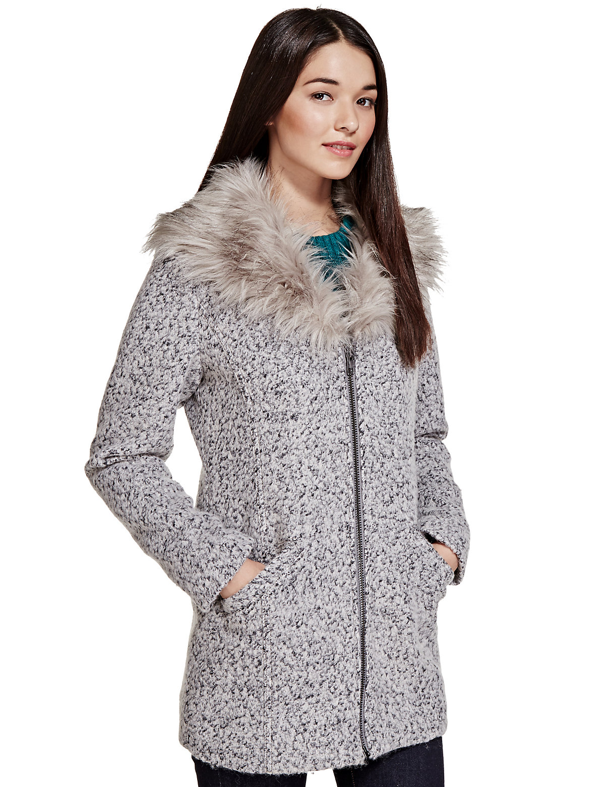 Limited Edition Faux Fur Collar Coat | Snapcat