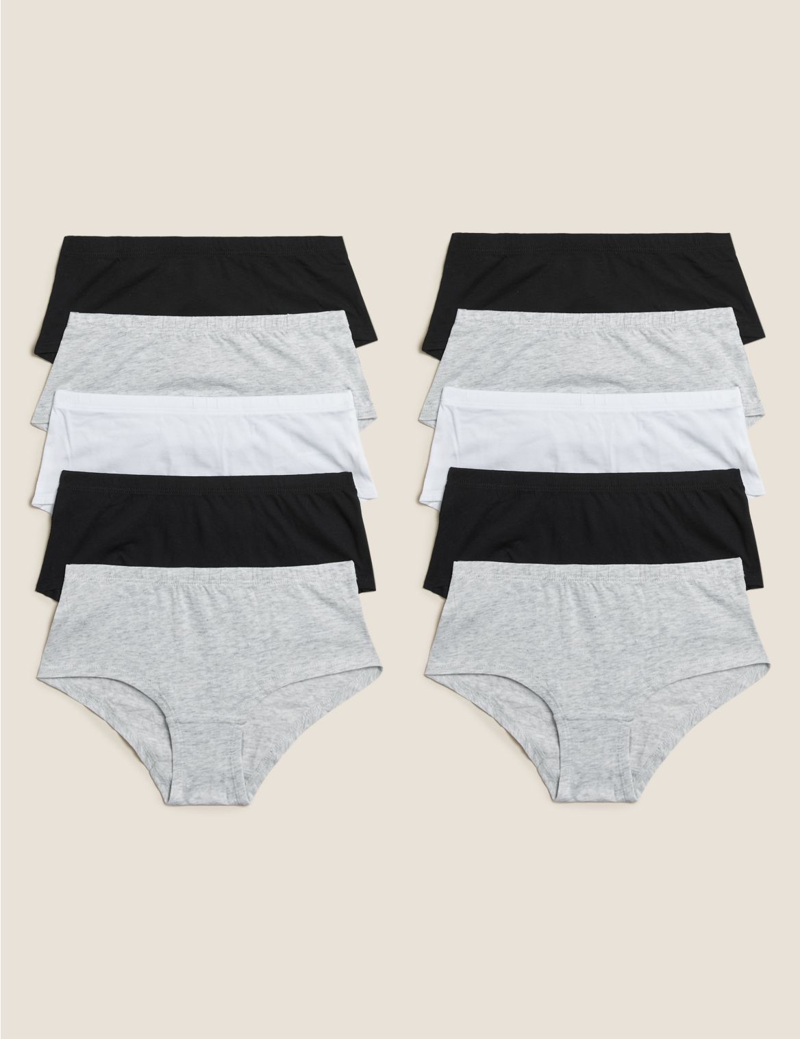 10 Pack Cotton Shorts (2-16 Yrs) black
