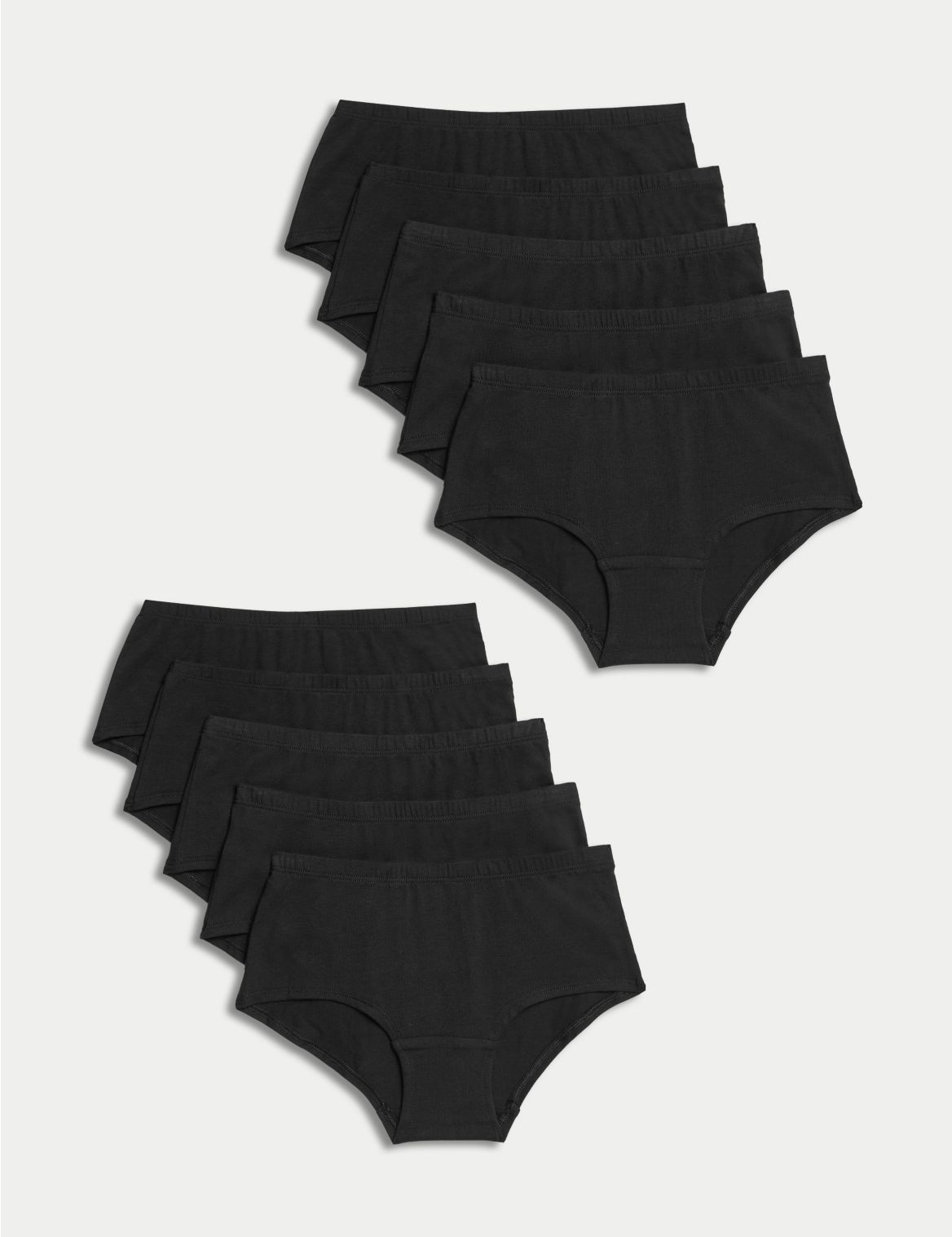 10pk Cotton with Stretch Shorts (2-16 Yrs) black