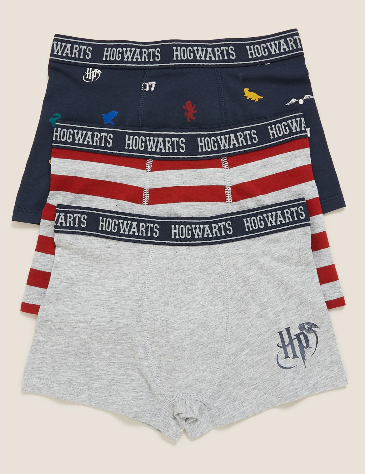 3pk Cotton Harry Potter&trade; Trunks (2-16 Yrs) navy