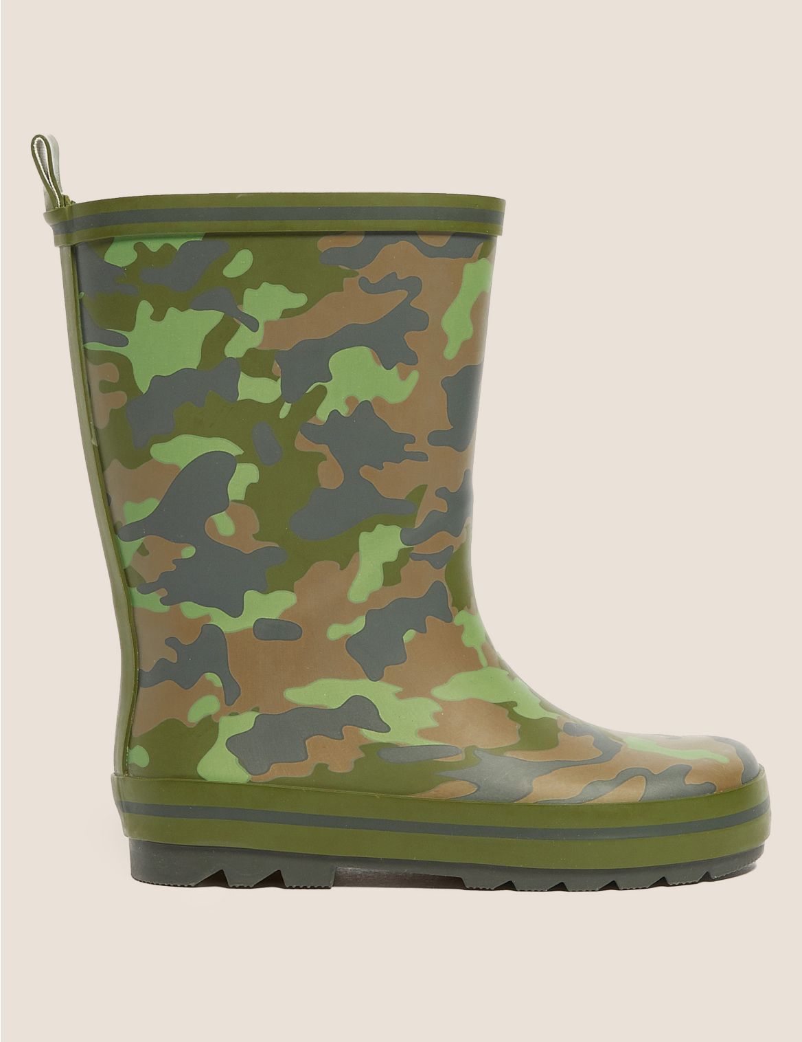Kids' Camouflage Wellies (5 Small - 12 Small) green