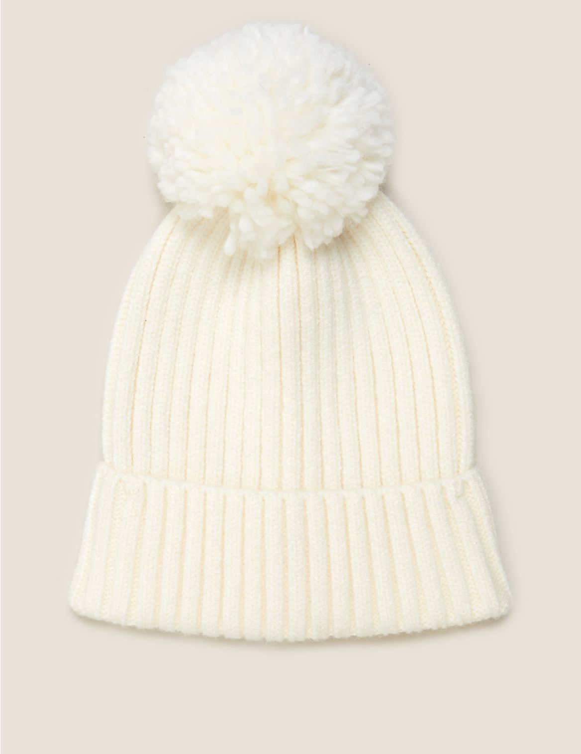 Kids' Pom Pom Winter Hat (1-13 Yrs) cream