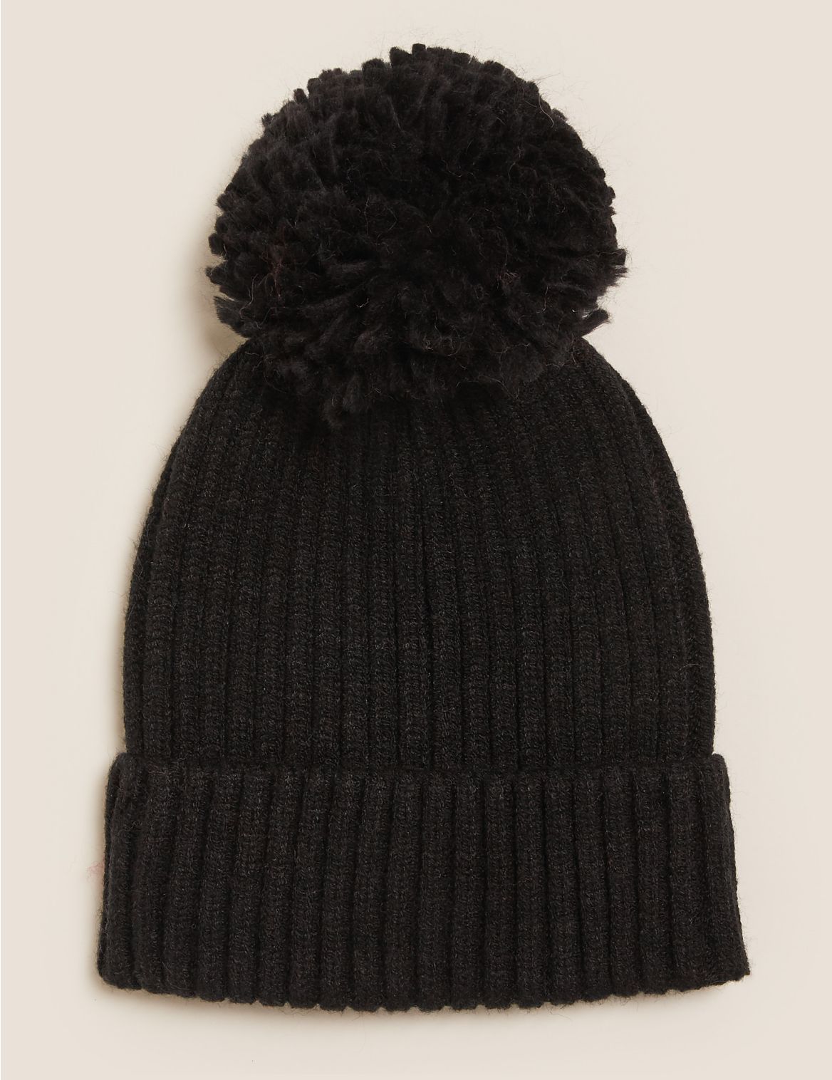 Kids' Pom Pom Winter Hat (1-13 Yrs) black