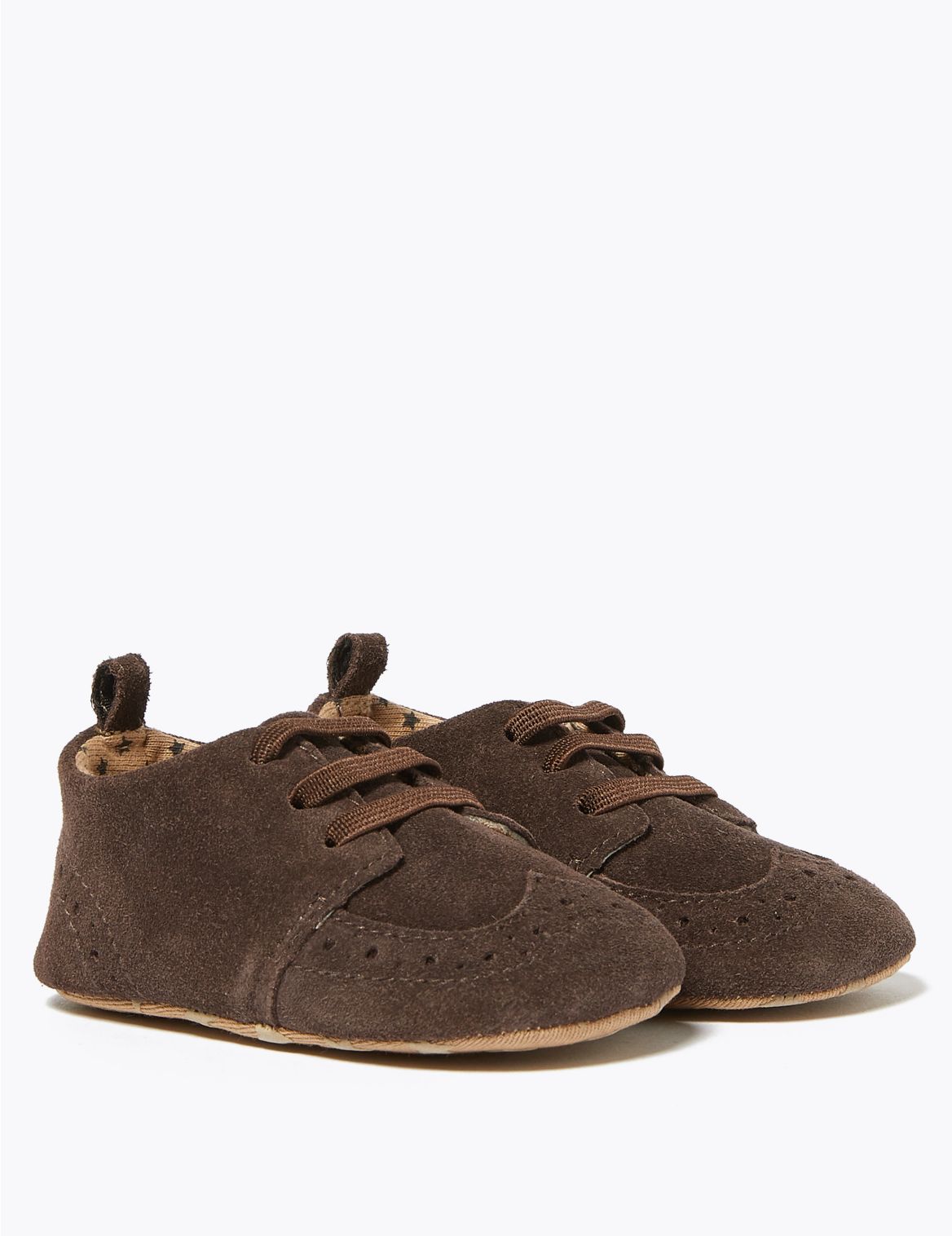 Baby Suede Brogue Shoes (0-12 Mths) brown