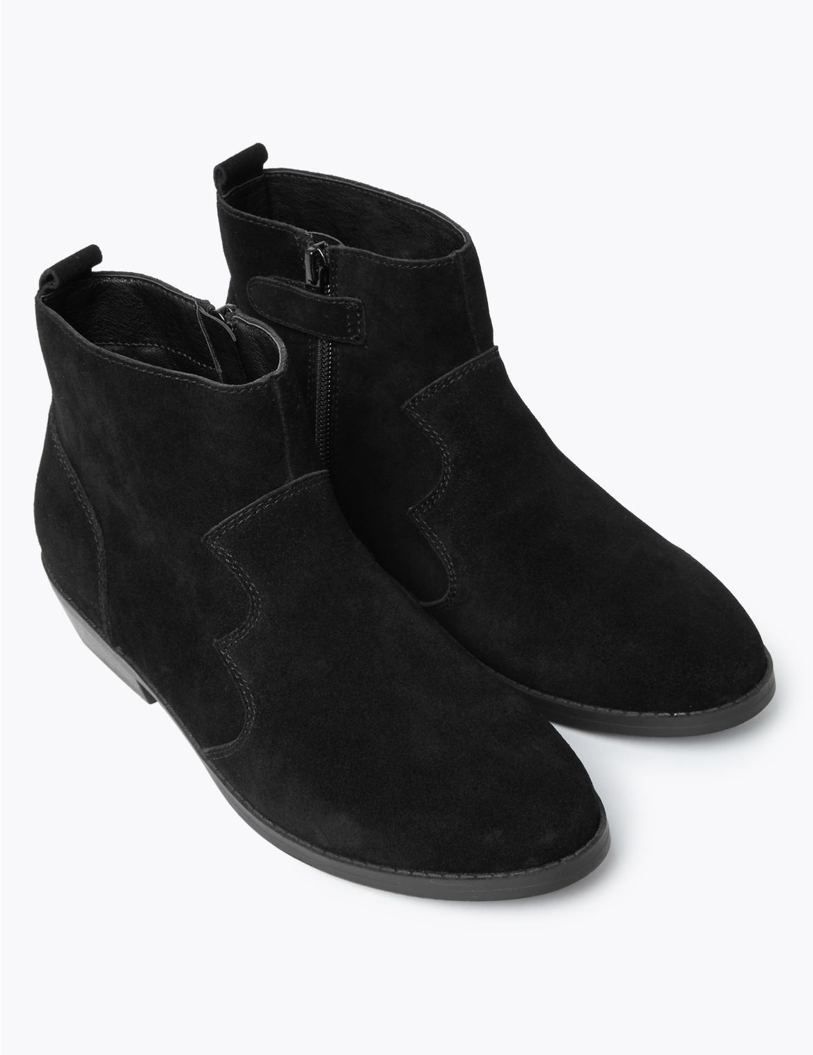 Kids' Suede Freshfeet&trade; Ankle Boots (13 Small - 6 Large) black