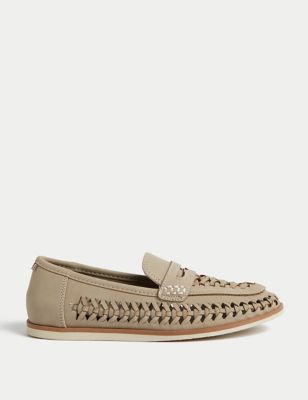 M&S Boys Slip-on Freshfeet Shoes (4 Small - 2 Large) - 1 LSTD - Navy, Navy,Stone,Brown