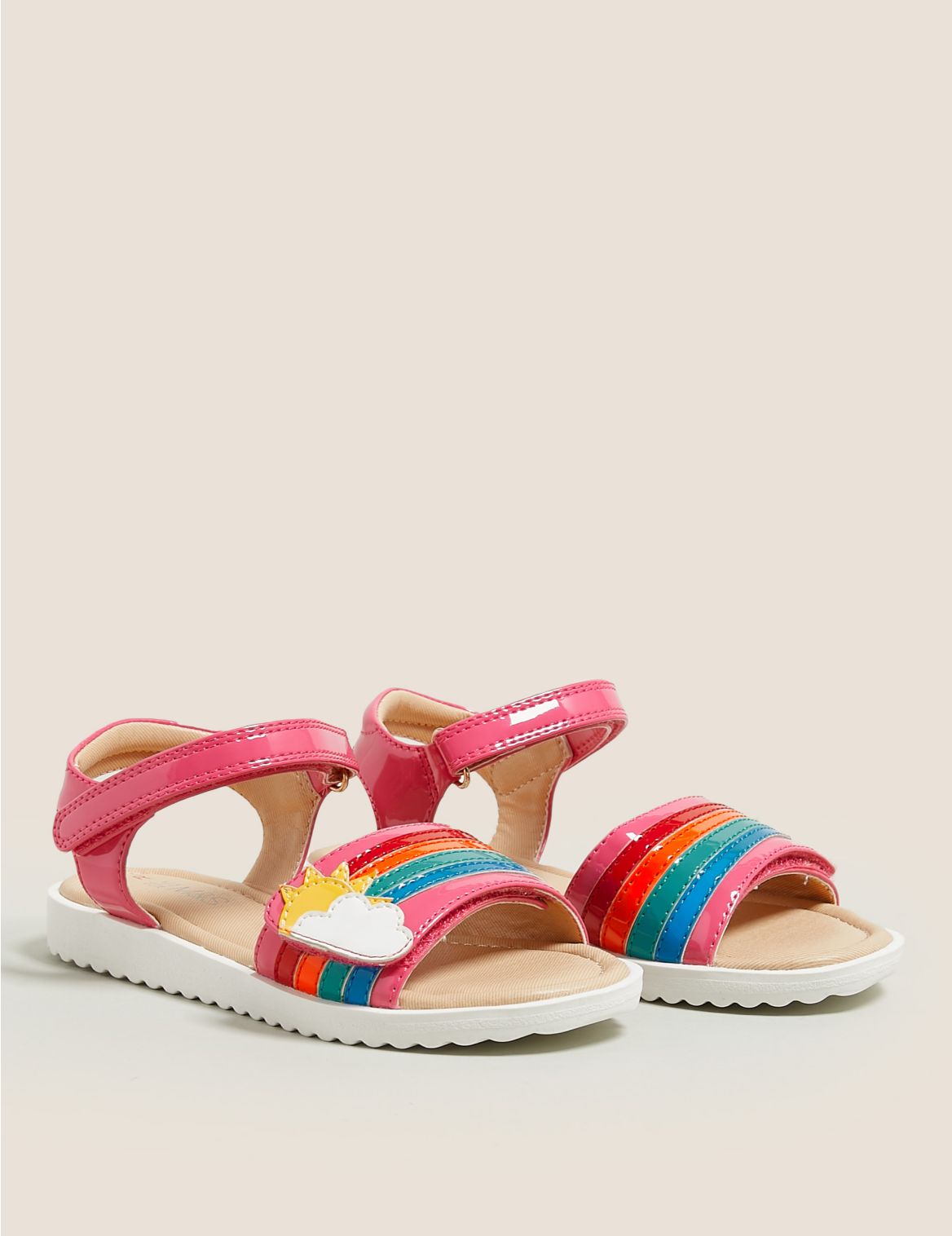 Kids' Riptape Rainbow Sandals (5 Small - 12 Small) pink