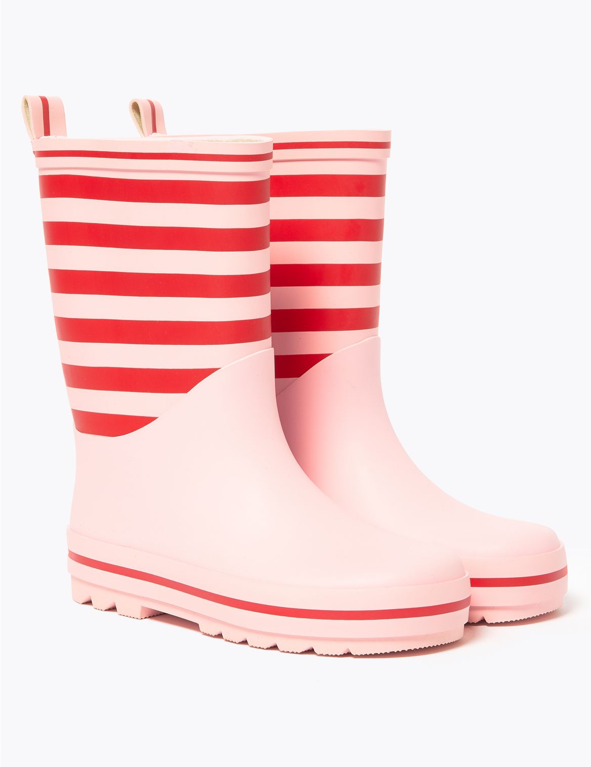 Kids' Striped Wellies (5 Small - 12 Small) pink