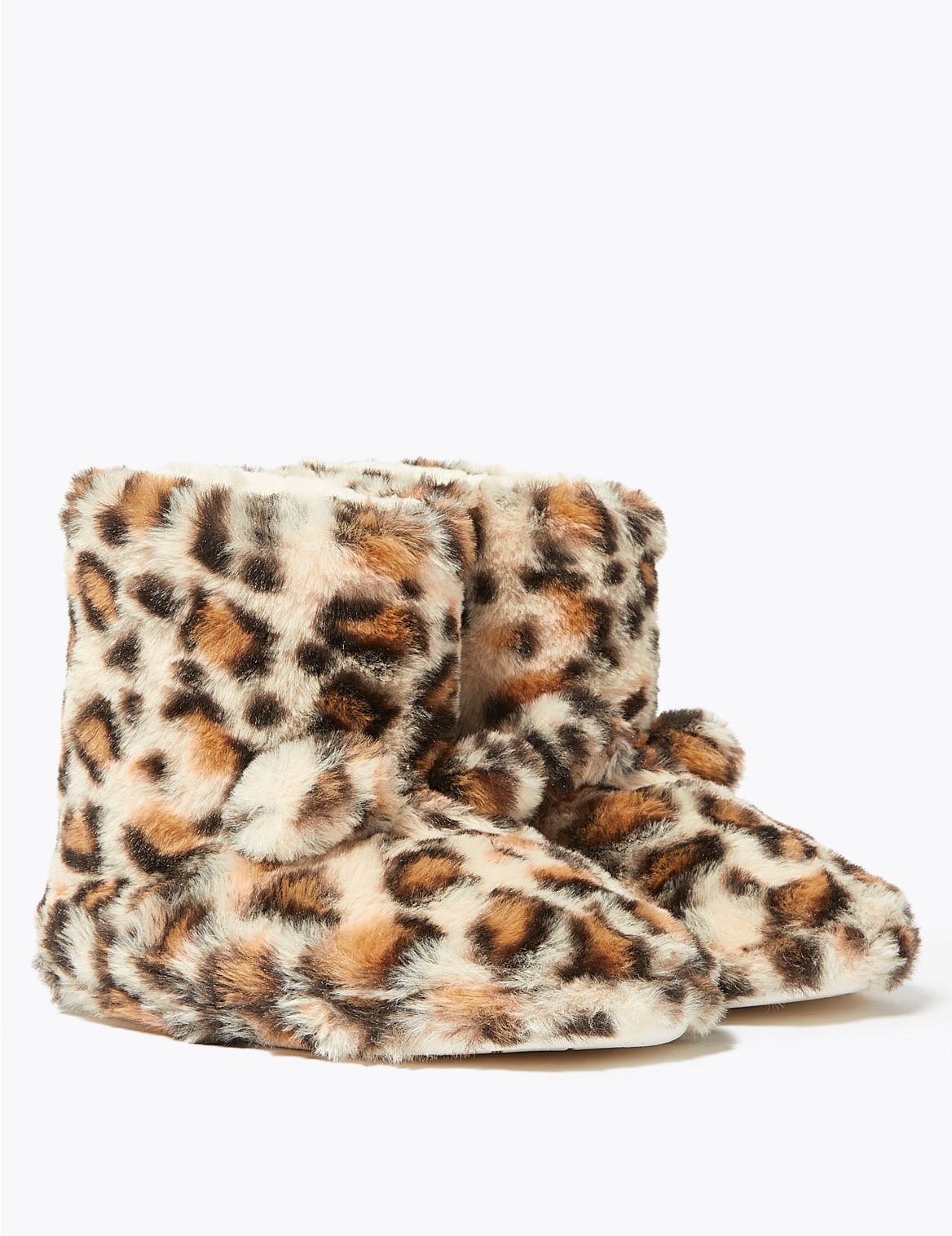 Kids' Leopard Slippers (5 Small - 6 Large) brown