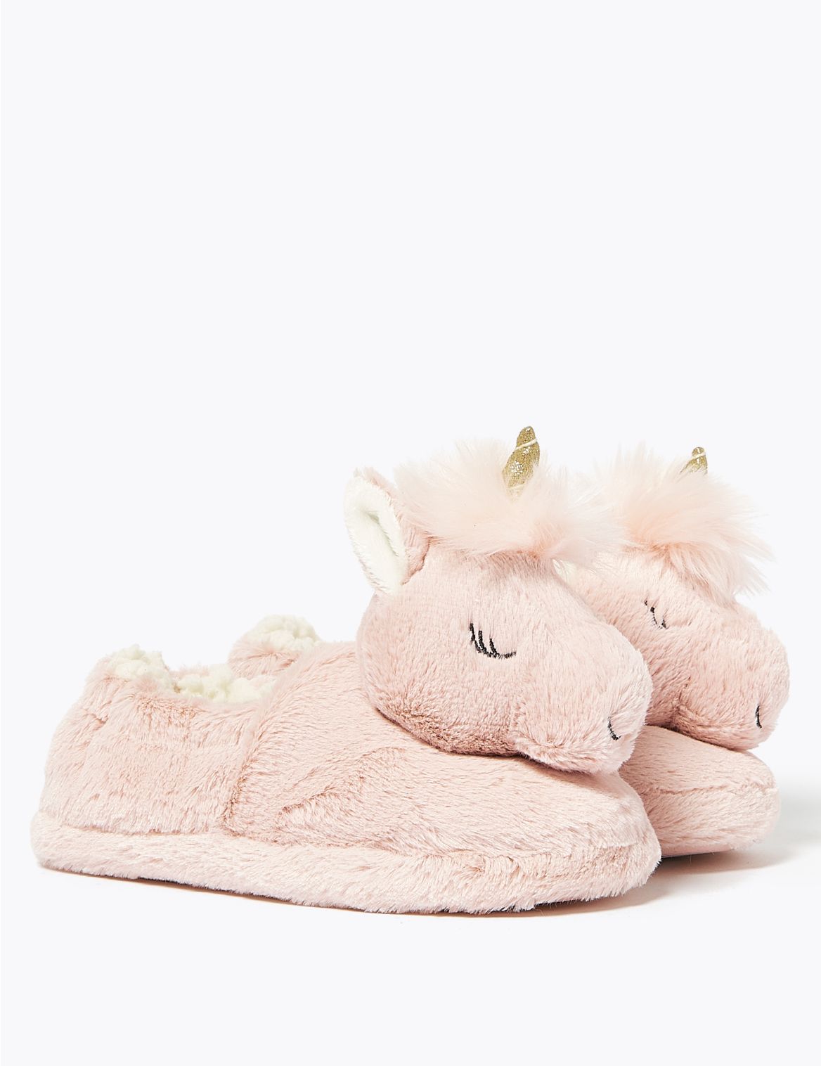 Kids' Unicorn Slippers (5 Small - 6 Large) pink