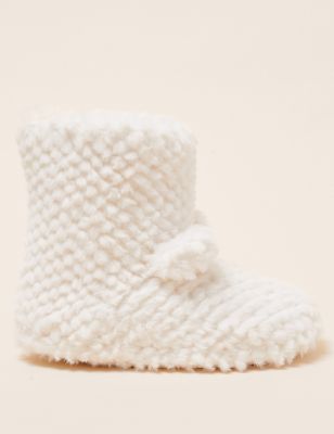 M&S Girls Kids' Faux Fur Slipper Boots (5 Small