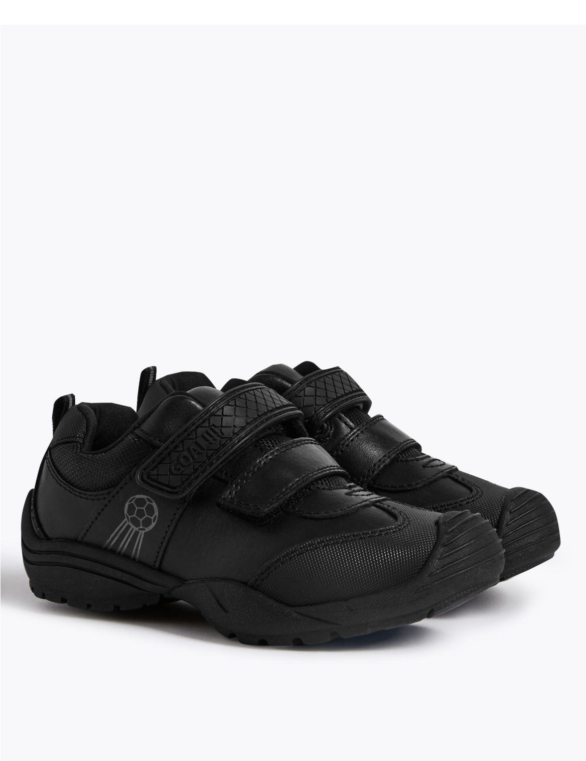 Kids’ Leather Riptape School Shoes (8 Small - 1.5 Large) black