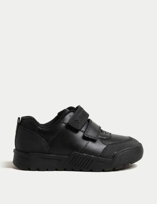M&S Boys Leather Freshfeet School Shoes (8 Small - 2 Large) - 1 LSTD - Black, Black