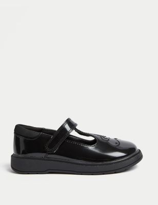 M&S Girls Leather Freshfeet Unicorn School Shoes (8 Small - 2 Large) - 8.5 SSTD - Black, Black