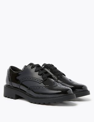 M&S Girls Leather Brogue School Shoes (13 Small - 7 Large) - 2.5 LSTD - Black, Black